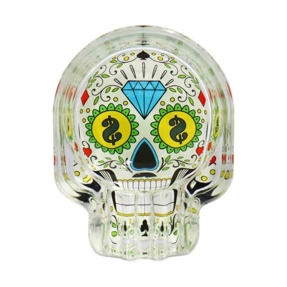 Cinzeiro de Vidro Money Skull