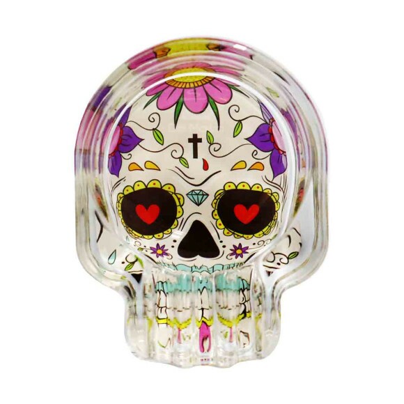 Cinzeiro de Vidro Heart Skull