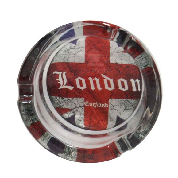 Cinzeiro de Vidro Redondo London Flag