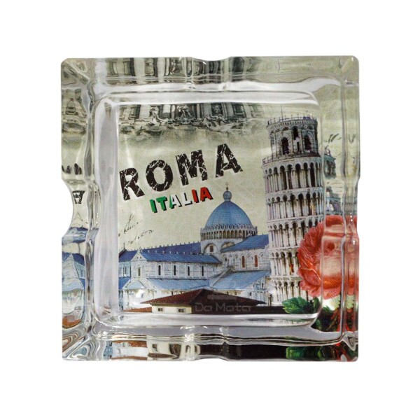 Cinzeiro de Vidro Quadrado Roma
