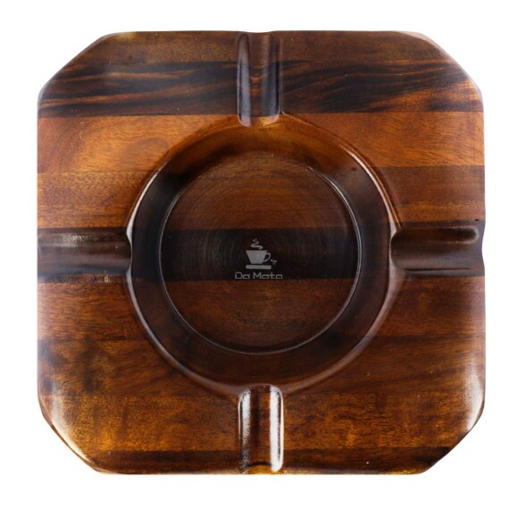 Cinzeiro de Madeira Para Charutos Quadrado de frente