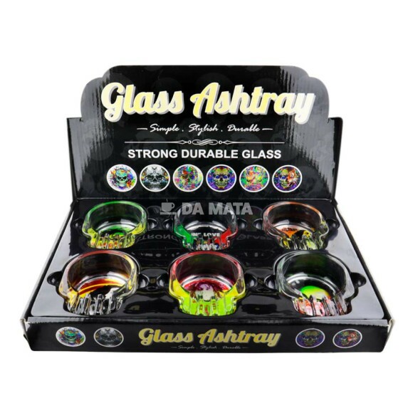 Caixa de Cinzeiro de Vidro Bob Marley tabacaria da mata 