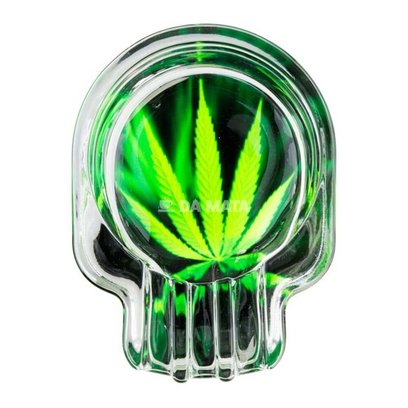 Cinzeiro de Vidro 420 Skulls de frente tabacaria da mata