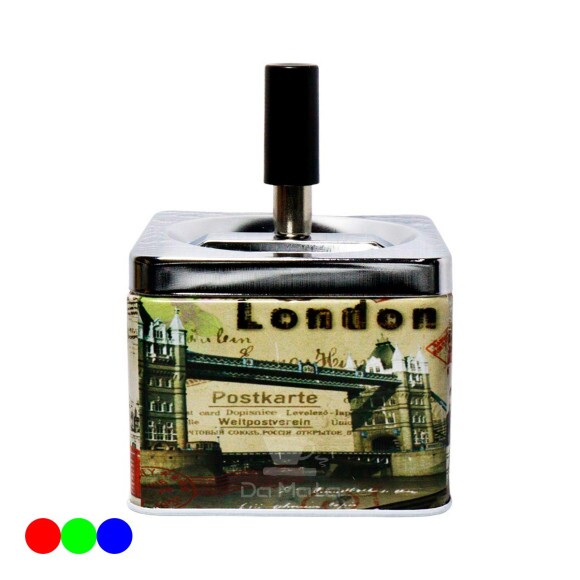 Cinzeiro Quadrado de Metal preto