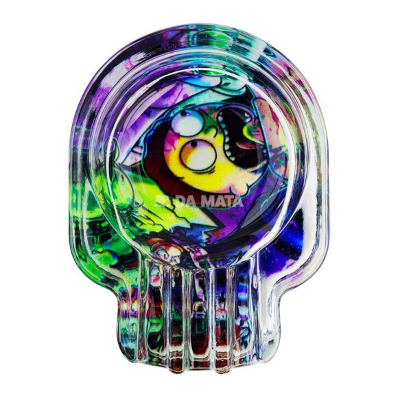 Cinzeiro de Vidro Universo Psicodélico Rick and Morty de frente tabacaria da mata 