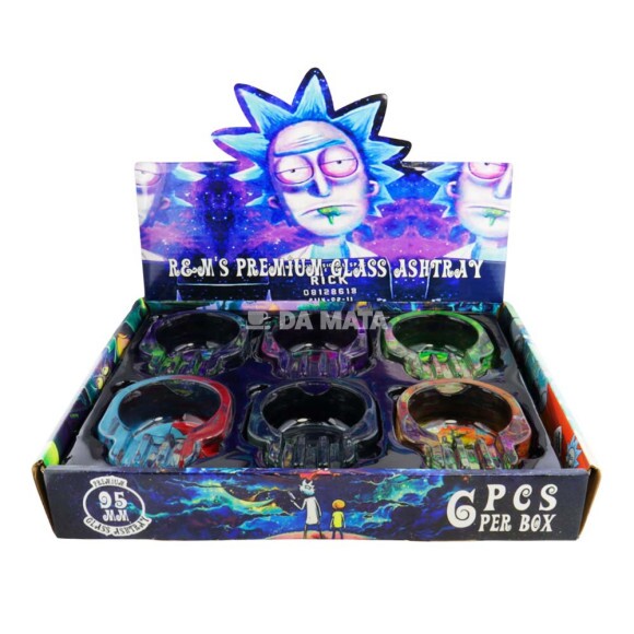 Caixa de Cinzeiro de Vidro Multiverso Rick and Morty tabacaria da mata 