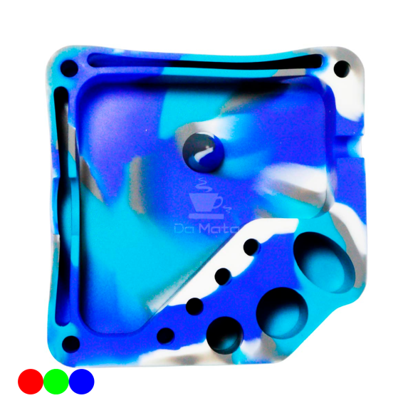 Cinzeiro de Silicone Toka Rauú Camuflagem Azul