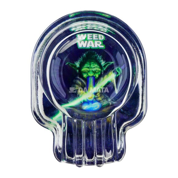 Cinzeiro de Vidro Weed War de frente tabacaria da mata 
