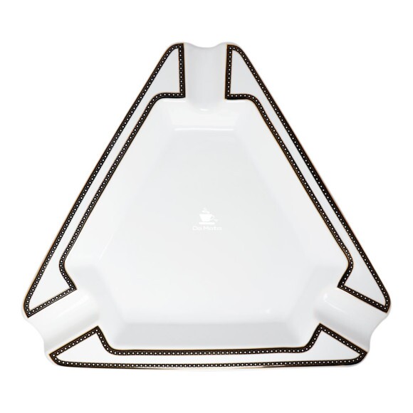 Cinzeiro de Cerâmica Triângulo Branco c/ Preto