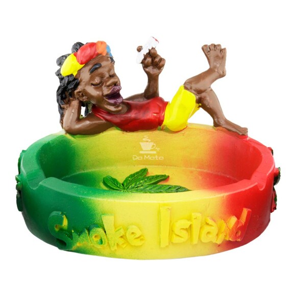 Cinzeiro de Resina Reggae Smoke Island de frente