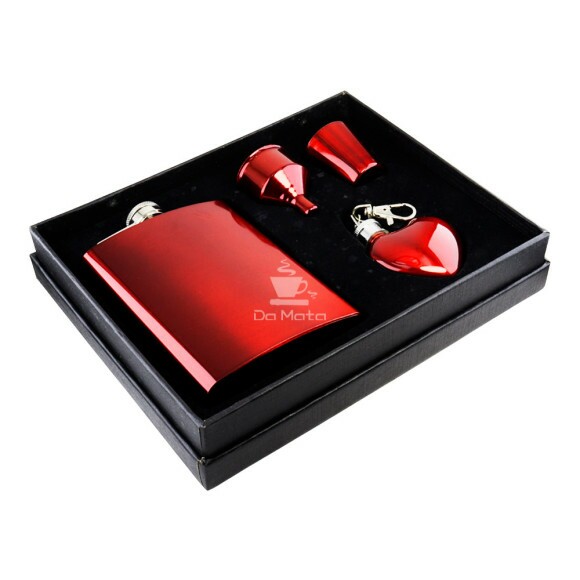 Kit de Cantil Metal Vermelho C/ Acessórios caixa de lado tabacaria da mata 