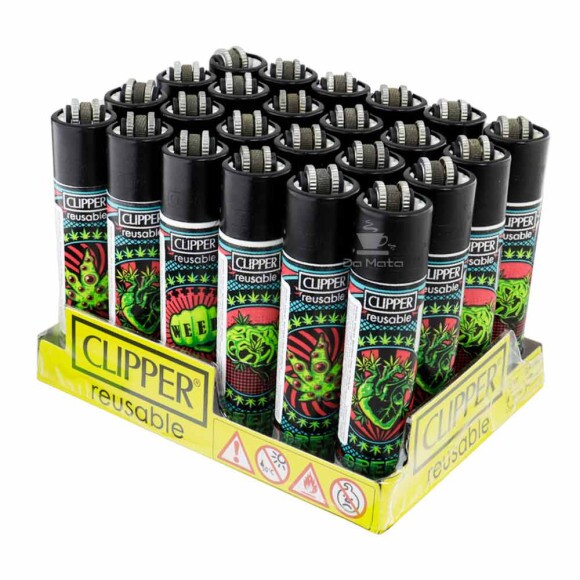 Caixa de Isqueiro Clipper Weed Billboard de lado