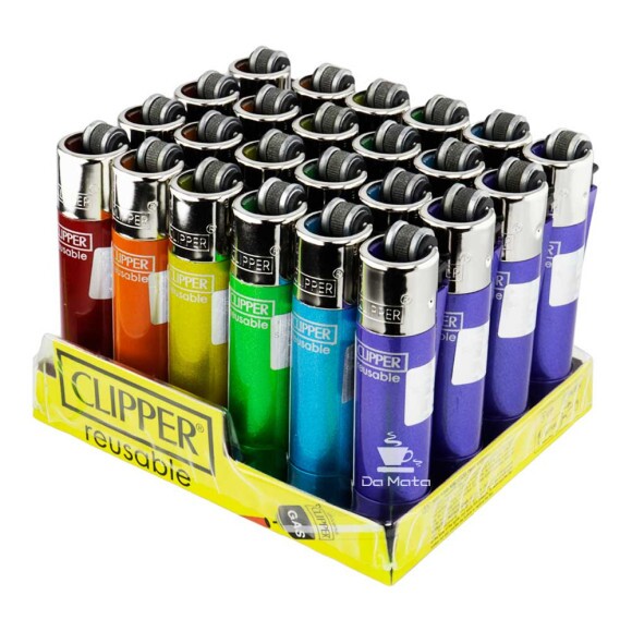 Caixa de Isqueiro Clipper Crystal Rainbow de lado