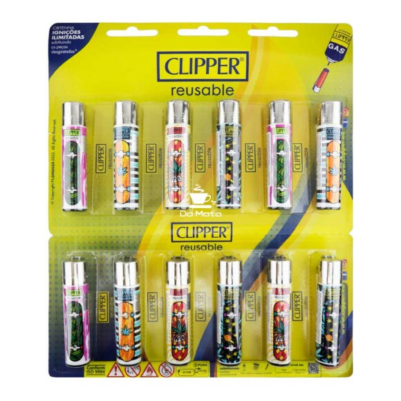Cartela de Isqueiro Clipper Weed Boarding de frente