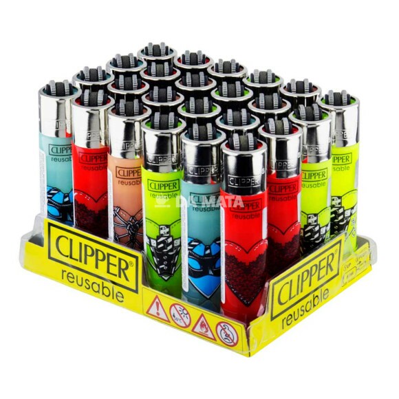 Caixa de Isqueiro Clipper Hand Love de lado tabacaria da mata