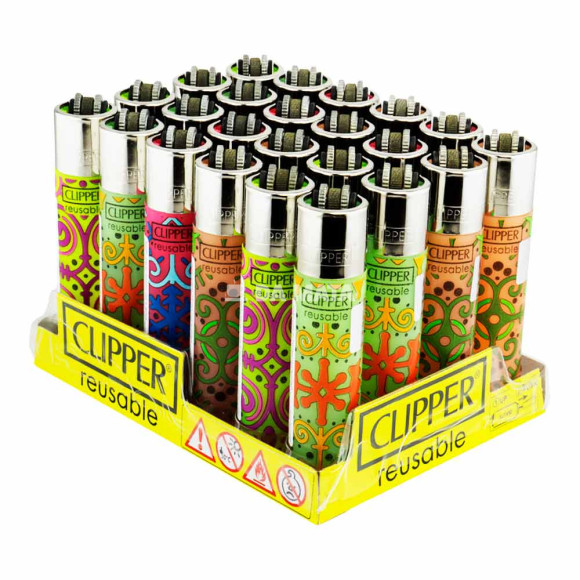 Caixa de Isqueiro Clipper Hippie Ornamental de lado tabacaria da mata