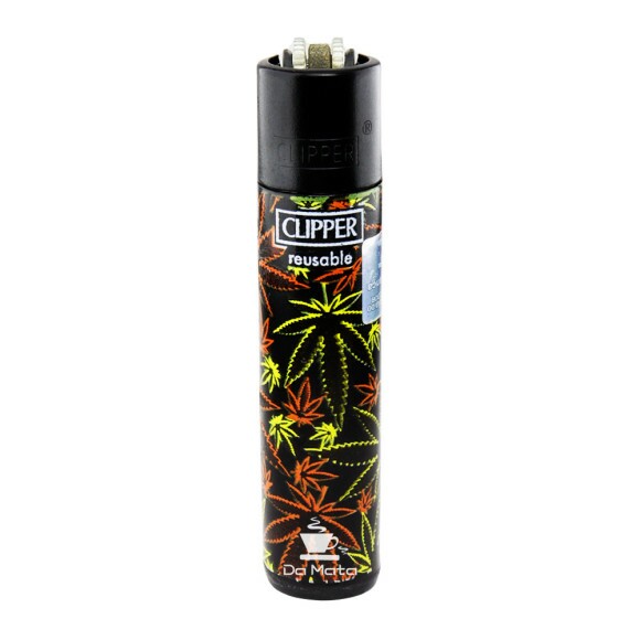 Isqueiro Clipper Fluo Leaves  de frente