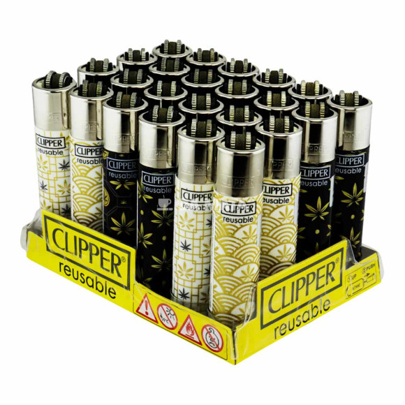 Caixa de Isqueiro Clipper Leaves Tiles de lado tabacaria da mata