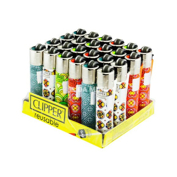 Caixa de Isqueiro Clipper Vintage Pattern de lado tabacaria da mata