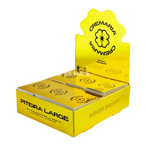 Caixa de Piteira Cremaria Large Gold de lado tabacaria da mata