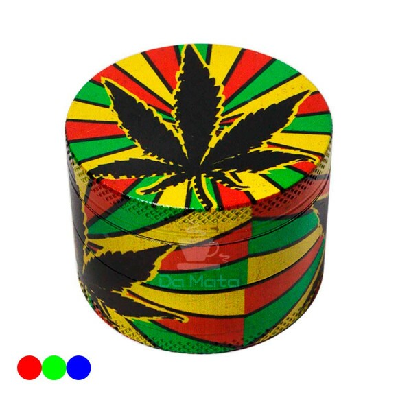 Dichavador Hall Of Weed Grande laranja, verde e vermelho