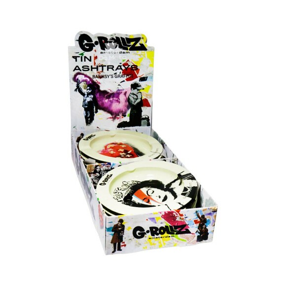 Caixa de Cinzeiro de Metal G-Rollz Banksy's Graffiti