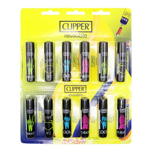 Cartela de Isqueiro Clipper Bone Hands