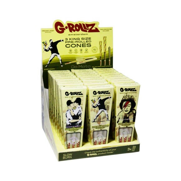 Caixa de Cone G-Rollz Banksy's Graffiti King Size Bio Organic Hemp