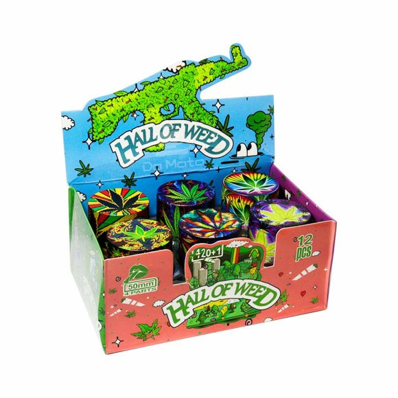 Caixa De Dichavador de Metal Hall of Weed Grande