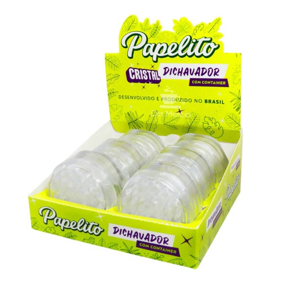 Caixa de Dichavador de Policarbonato Papelito com Container Cristal