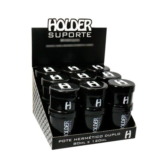 Display de Pote Hermético Holder 200ml Preto