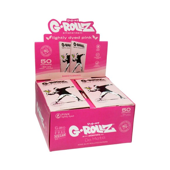 Caixa de Seda com Piteiras G-Rollz Banksy's Graffiti King Slim