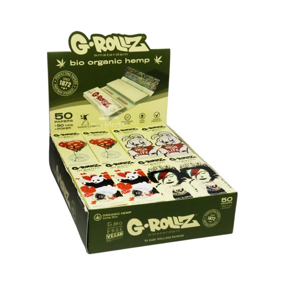 Caixa de Seda c/ Piteiras G-Rollz 1 1/4 Hemp