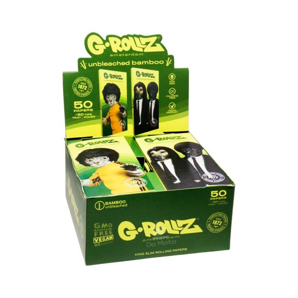 Caixa de Seda c/ Piteiras G-Rollz K.Slim Bamboo