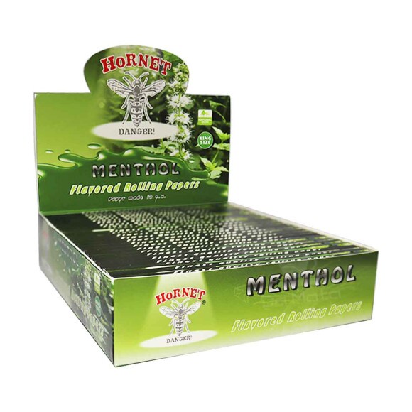 Caixa de Seda Hornet com sabor de Menta King Size