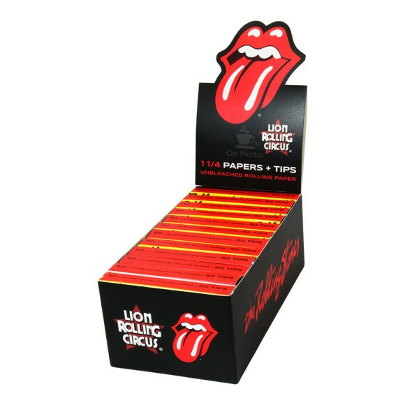 Caixa de Seda Lion Rolling Circus Rolling Stones 1 1/4 c/ Piteira