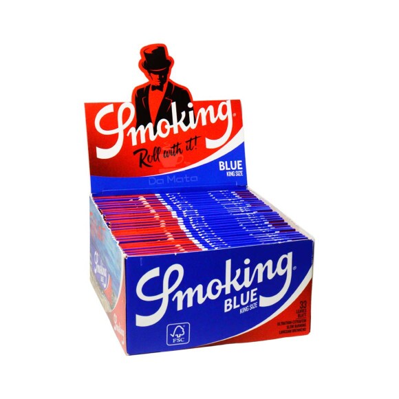 Caixa De Seda Smoking Blue King Size