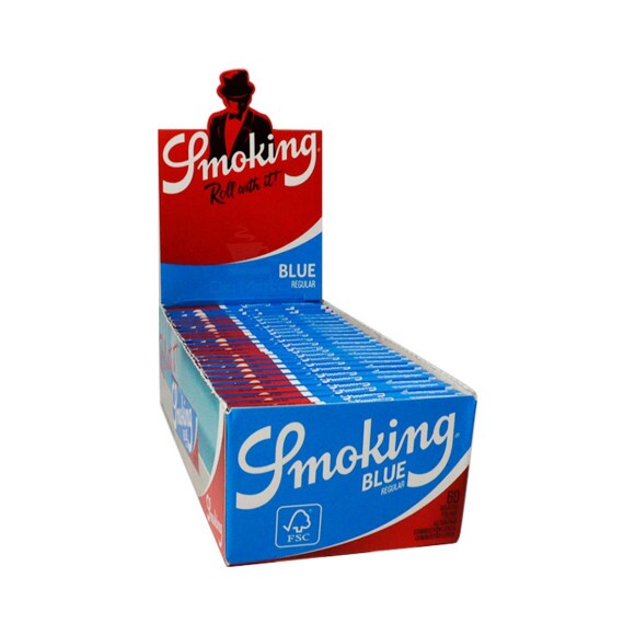 Caixa de Seda Smoking Blue Regular