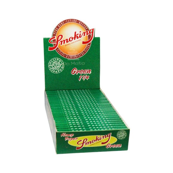 Caixa de Seda Smoking Green Hemp 1 1/4