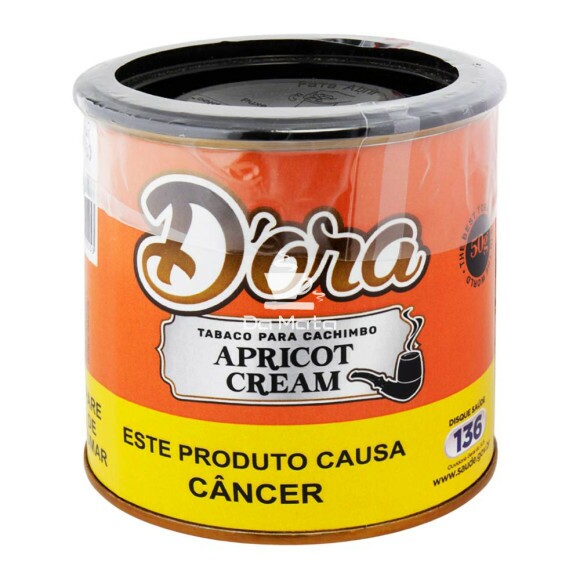 Lata de D'ora Apricot Cream 50g de frente tabacaria da mata
