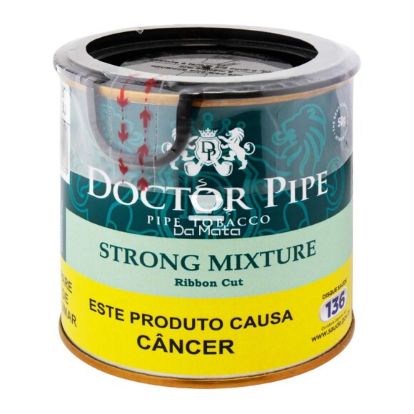 Lata Doctor Pipe Strong Mixture 50g de frente tabacaria da mata