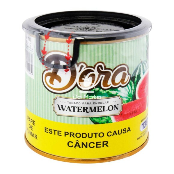 Lata de D'ora Watermelon 50g de frente tabacaria da mata