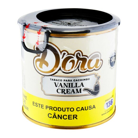 Lata de D'ora Vanilla Cream 50g de frente tabacaria da mata 