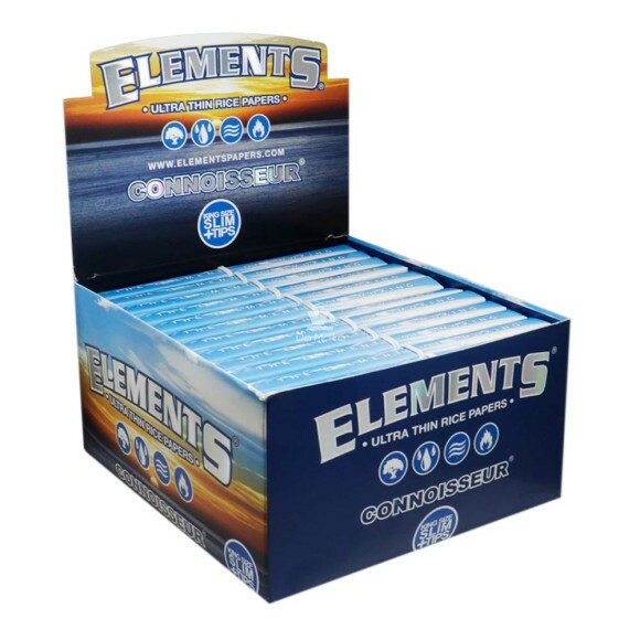 Caixa de Seda Elements Connoisseur Slim c/ Piteira