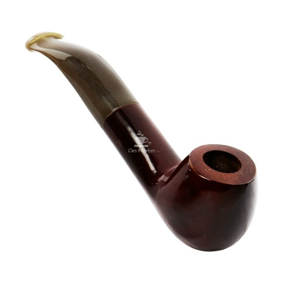 Cachimbo Elite Mini Curvo C/ Piteira de Chifre de frente tabacaria da mata