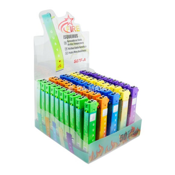 Caixa de Isqueiro Firestar Fruits C/50un de lado tabacaria da mata