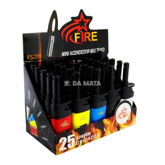 Caixa de Mini Isqueiro Firestar Multiúso de lado tabacaria da mata