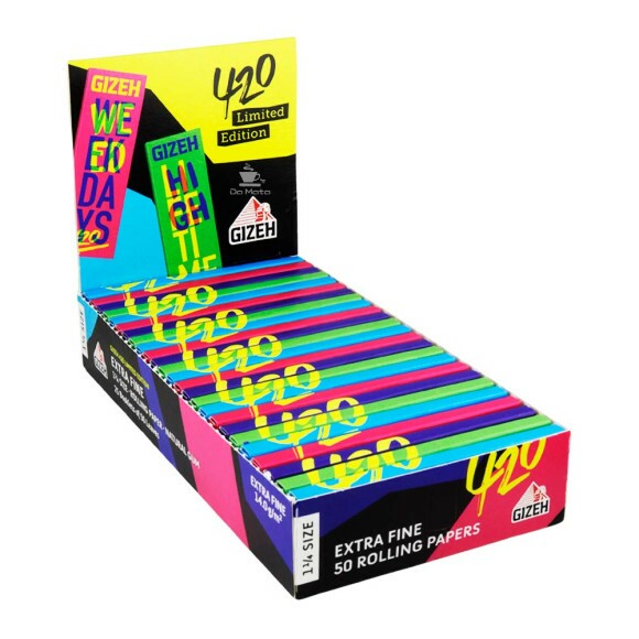 Caixa de Seda Gizeh Edição 420 1 1/4 Extra Fino de lado