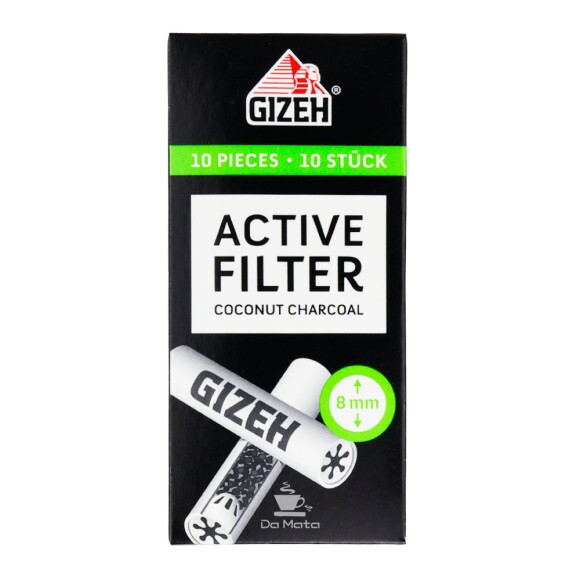 Filtro Carvão Gizeh Black 8mm na embalagem de frente