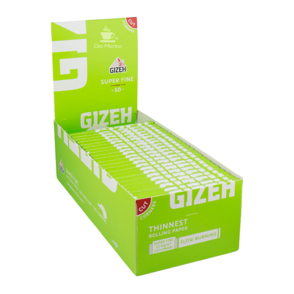 Caixa de Seda Gizeh Super Fine Cut Corners Single Wide de lado